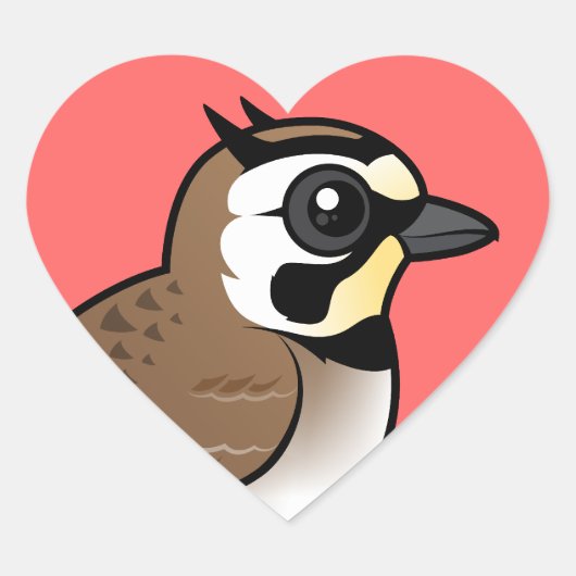 Horned Lark Hart Sticker (Voorkant)