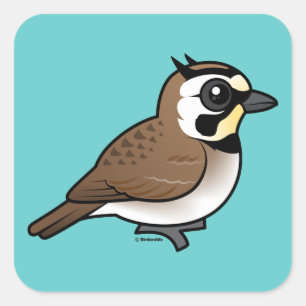Horned Lark Vierkante Sticker