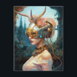 Horned Mask Headdress Science Fiction Briefkaart<br><div class="desc">Fantasy art producten van The Lunarium.</div>