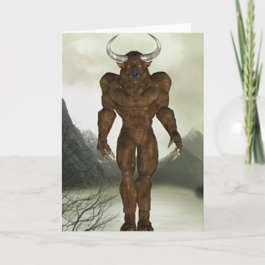 Horned Minotaur Note Kaart (Voorkant)