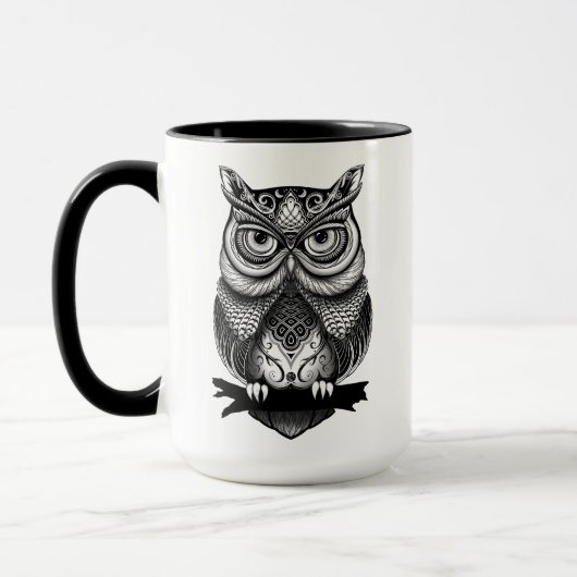 Horned Owl Graphic Mok (Links)