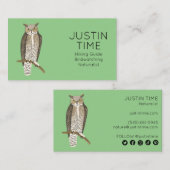 Horned Owl Naturalist Guide Birdwatch Hiking Visitekaartje (Voorkant / Achterkant)