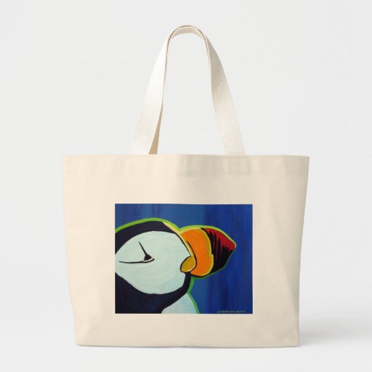 Horned Puffin bag Grote Tote Bag (Voorkant)