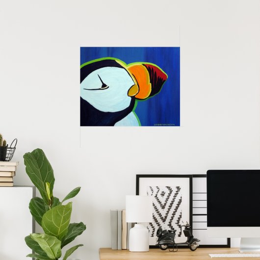 Horned Puffin Poster (Thuiskantoor)