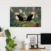 Horned Puffins Poster (Thuiskantoor)