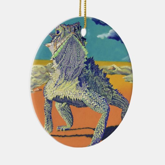 Horned Toad, Lizard Keramisch Ornament (Rechts)