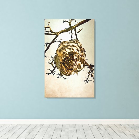 Hornet's nest canvas afdruk (Insitu (Houten vloer))