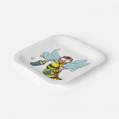 Hornetwesp met twee emmers honing papieren bordje (Gebogen)