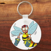 Hornetwesp met twee emmers honing sleutelhanger (Voorkant)