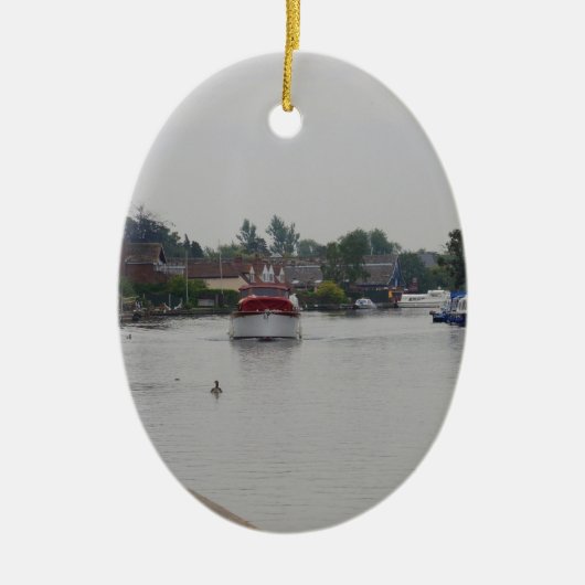Horning Aan De Rivier Bure Keramisch Ornament (Voorkant)