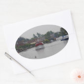 Horning aan de rivier de Bure Ovale Sticker (Envelop)