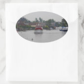 Horning aan de rivier de Bure Ovale Sticker (Tas)