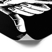 "HORNS DOWN" grappig Poster (Hoek)