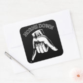 "HORNS DOWN" grappig Vierkante Sticker (Envelop)