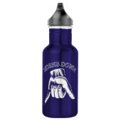 "HORNS DOWN" grappig Waterfles (Rechts)