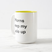 Horns houden mijn halo omhoog mok (Voorkant links)