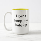 Horns houden mijn halo omhoog mok (Links)