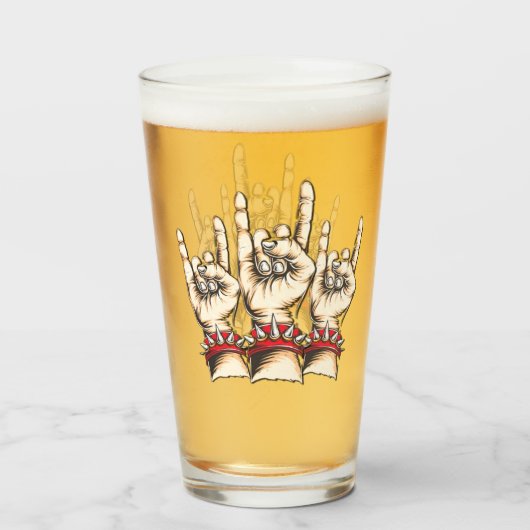 Horns up glas (Voorkant gevuld)