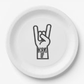 Horns up papieren bordje (Voorkant)