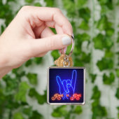 Horns Up Rock 'n Roll Square Sleutelhanger (Hand)