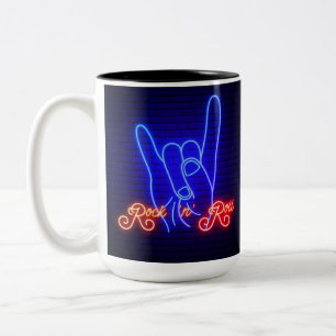 Horns Up Rock 'n Roll Tweekleurige Koffiemok