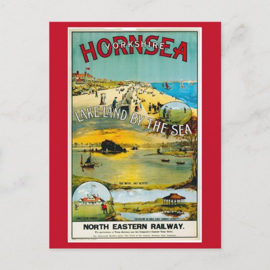 Hornsea, Yorkshire, Engeland, Train Travel Briefkaart (Voorkant)