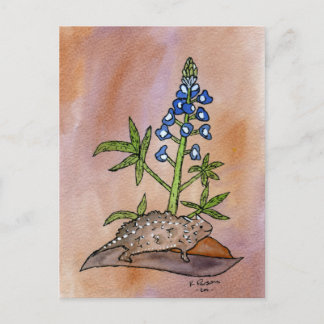 Horny Toad met Bluebonnet Briefkaart