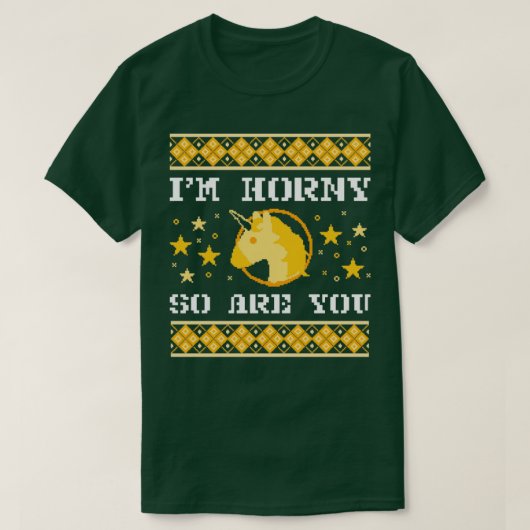horny unicorn - kerstzweet t-shirt (Design voorkant)