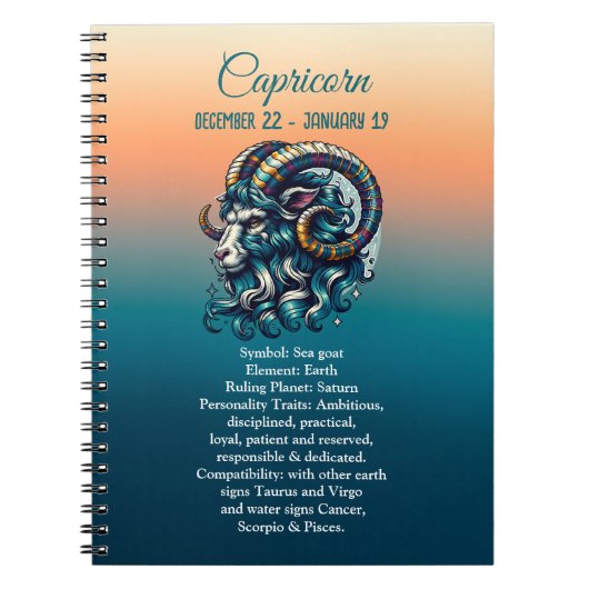 Horoscoop astrologisch teken Steenbok Notitieboek (Voorkant)