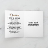 Horoscoop Astrologisch teken Steenbok Verjaardag Kaart (Binnen)