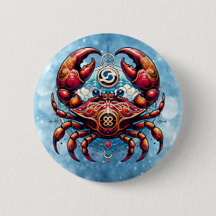 Horoscoop Astrologisch Teken voor Kreeft Ronde Button 5,7 Cm