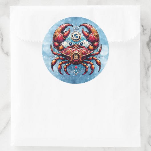 Horoscoop Astrologisch Teken voor Kreeft Ronde Sticker (Tas)