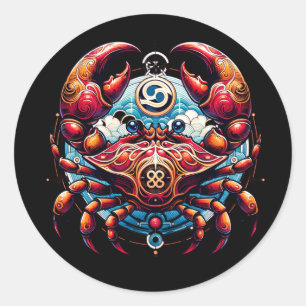 Horoscoop Astrologisch Teken voor Kreeft Ronde Sticker