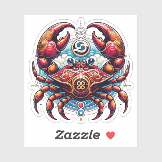 Horoscoop Astrologisch Teken voor Kreeft Sticker (Vel)