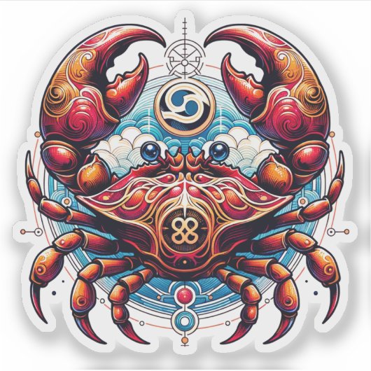 Horoscoop Astrologisch Teken voor Kreeft Sticker (Voorkant)