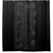 horoscoop, dierenriem, astrologie, sterren, vissen douchegordijn (Voorkant)