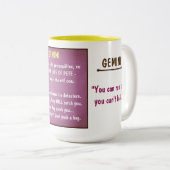 Horoscoop: GEMINI (rating G) Tweekleurige Koffiemok (Voorkant rechts)