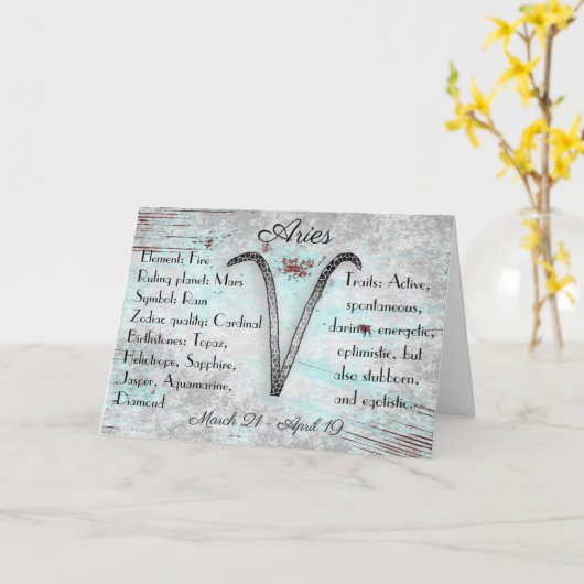 Horoscoop Ram Zodiac Astrologie Geboortedatum Kaart (Gele Bloem)