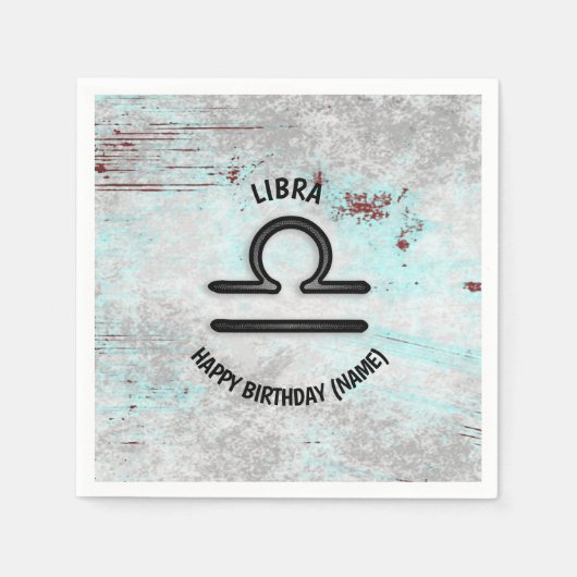 Horoscoop Sign Libra Astrology Zodiac Birthday Servet (Voorkant)