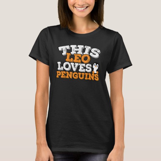 Horoscoop sterrenbeeld Leo houdt van pinguïns T-shirt (Voorkant)