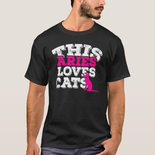 Horoscoop Sterrenbeeld Ram Houdt Van Katten T-shirt (Voorkant)