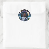 Horoscoop Sterrenbeeld Waterman Symbool Ronde Sticker (Tas)