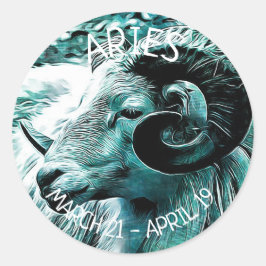 Horoscoop-teken Aries Ronde Sticker