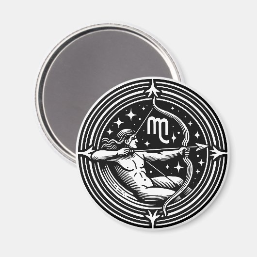 Horoscoop teken Boogschutter boogschieten symbool Magneet (Voorkant / Achterkant)