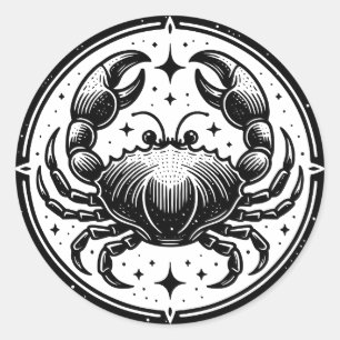 Horoscoop teken kanker krab symbool ronde sticker