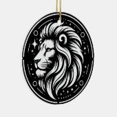 Horoscoop Teken Leo Symbool en Eigenschappen Keramisch Ornament (Rechts)
