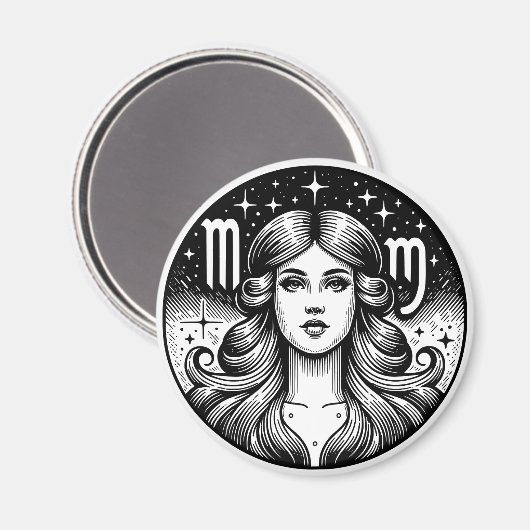 Horoscoop teken Maagd symbool Magneet (Voorkant / Achterkant)