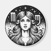 Horoscoop teken Maagd symbool Magneet (Voorkant)