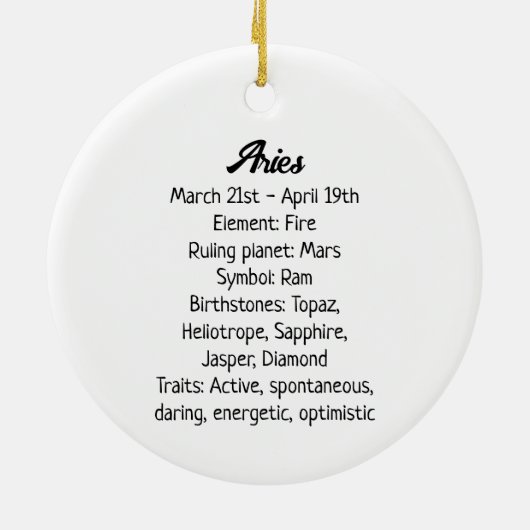 Horoscoop teken Ram Symbool en eigenschappen Mok Keramisch Ornament (Achterkant)