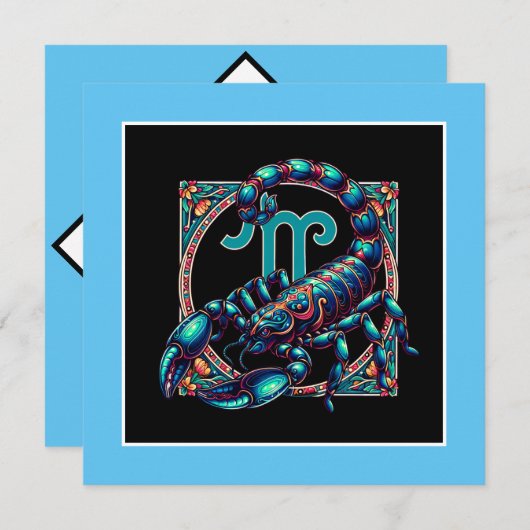 Horoscoop Teken Schorpioen Astrologie Verjaardag Kaart (Voorkant / Achterkant)